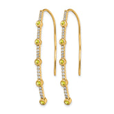 14K Lab Grown Diamond VS/SI+ G+ Cr.Yellow Sapp Threader Earring